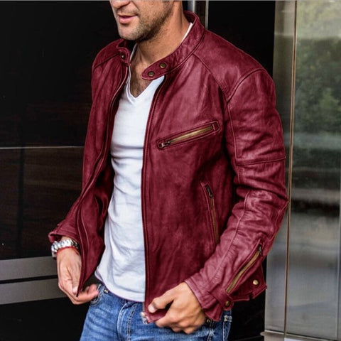 Stylische Herren-Lederjacke mit wetterfester Verarbeitung