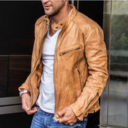 Stylische Herren-Lederjacke mit wetterfester Verarbeitung