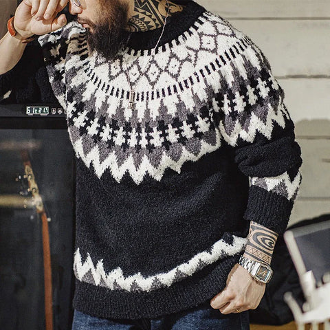 Charles - Retro -Schwergewichts -Strickpullover