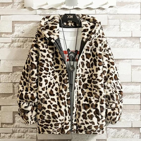 Lionel - Leopard Winterjacke mit Kapuze