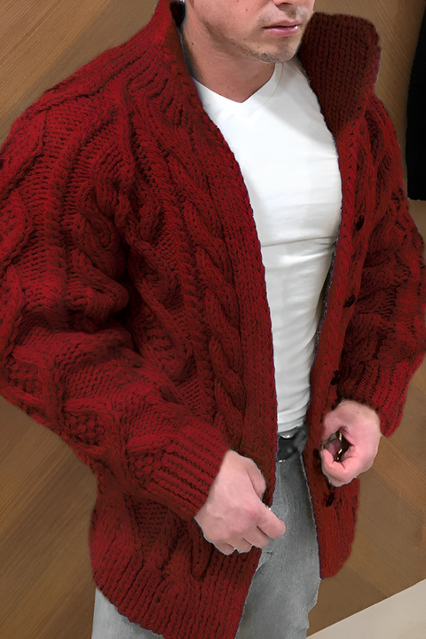 Adam | Warme Strickjacke mit Zopfmuster