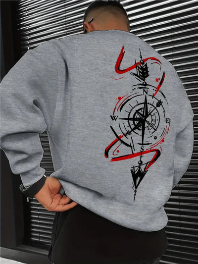 Jeremy - Herren Sweatshirt mit Kompass-Muster