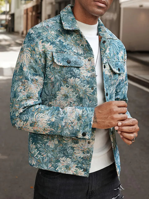 Carl - Lässige Jacke mit Blumenmuster für Männer