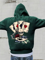 Christopher - Herren Hoodie mit Vintage Totenkopf-Karten-Print