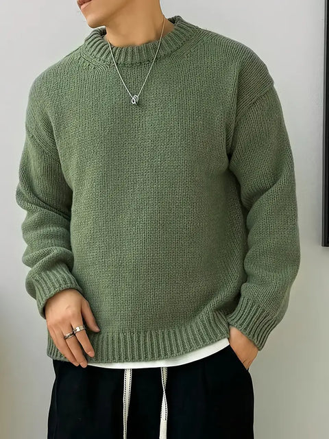 Robert - Lässiger einfarbiger Herren-Strickpullover