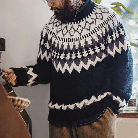 Charles - Retro -Schwergewichts -Strickpullover