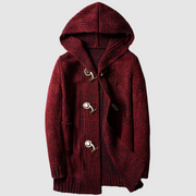 Simon - Lose Horn Button Up Mid Long Hooded Pullover