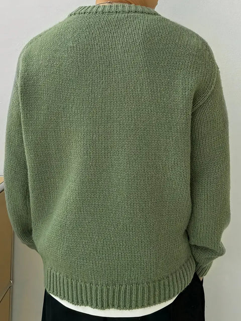 Robert - Lässiger einfarbiger Herren-Strickpullover