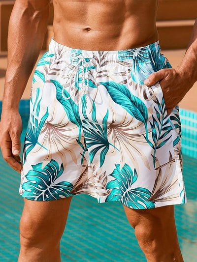 Nelson - Tropische Badeshorts mit Taschen