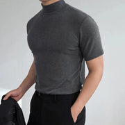 Dario - Basic-T-Shirt mit hohem Kragen