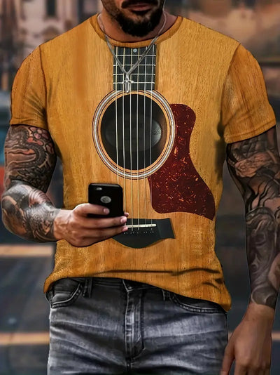 Carlo - Herren-T-Shirt mit 3D-Gitarren-Print