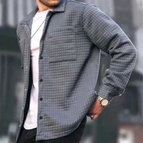 Paul jacket | Stylischer Midcoat mit Kragen im Waffeldesign für Herren