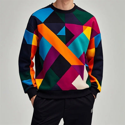 Adrian - Modisches Sweatshirt mit geometrischer Grafik für Herren