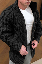 Benjamin - Herrenstrickjacke mit Stehkragen